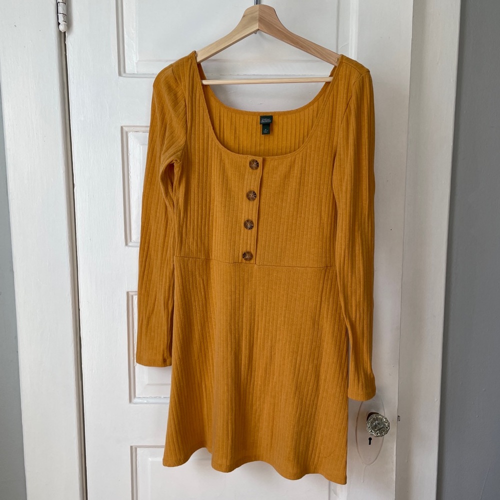Wild Fable, Yellow Mustard, Knit Dress, Medium